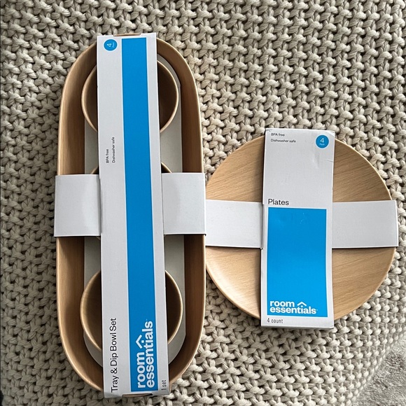 Room Essentials Other - 🆕Room Essentials Natural plant-based CHIP &Dip and Plate Set NWT
